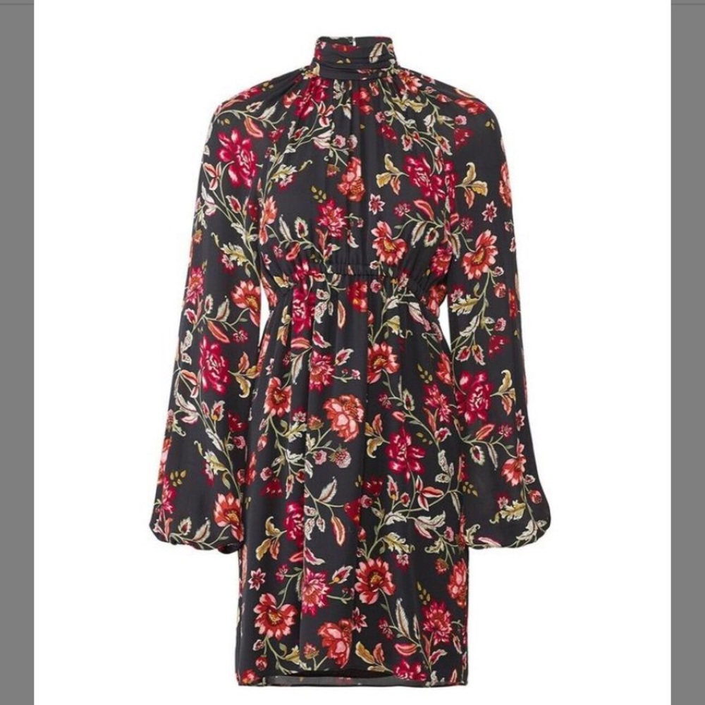 A.L.C. Nadia mock neck floral silk dress